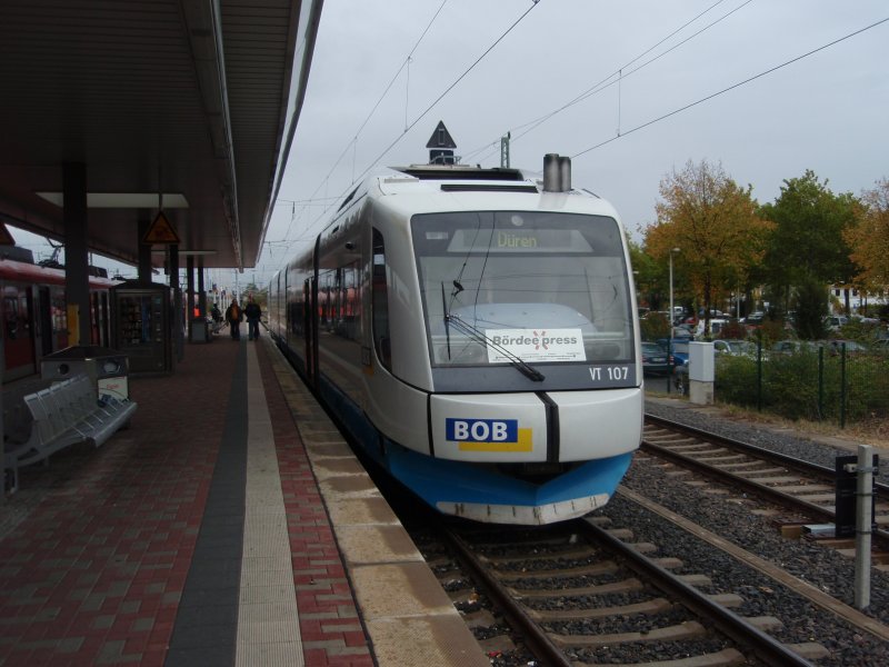 VT 107 der Bayerischen Oberlandbahn als BrdeExpress aus Euskirchen in Dren. 05.10.2008 

