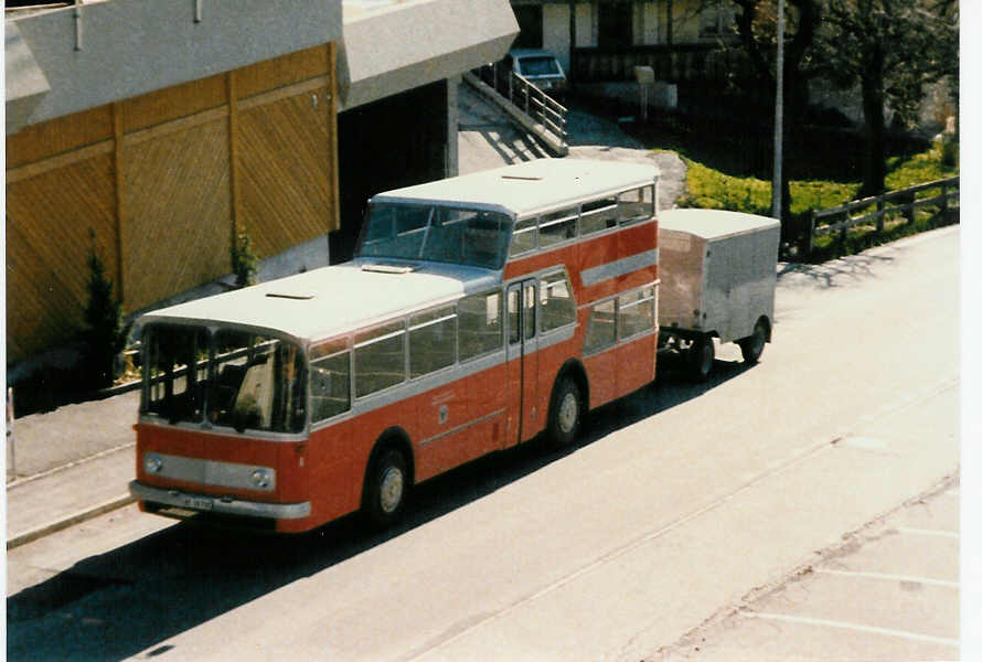 (000'304) - AFA Adelboden - Nr. 6/BE 26'706 - FBW/Vetter-R&J Anderthalbdecker im Mai 1986 in Adelboden, Landstrasse