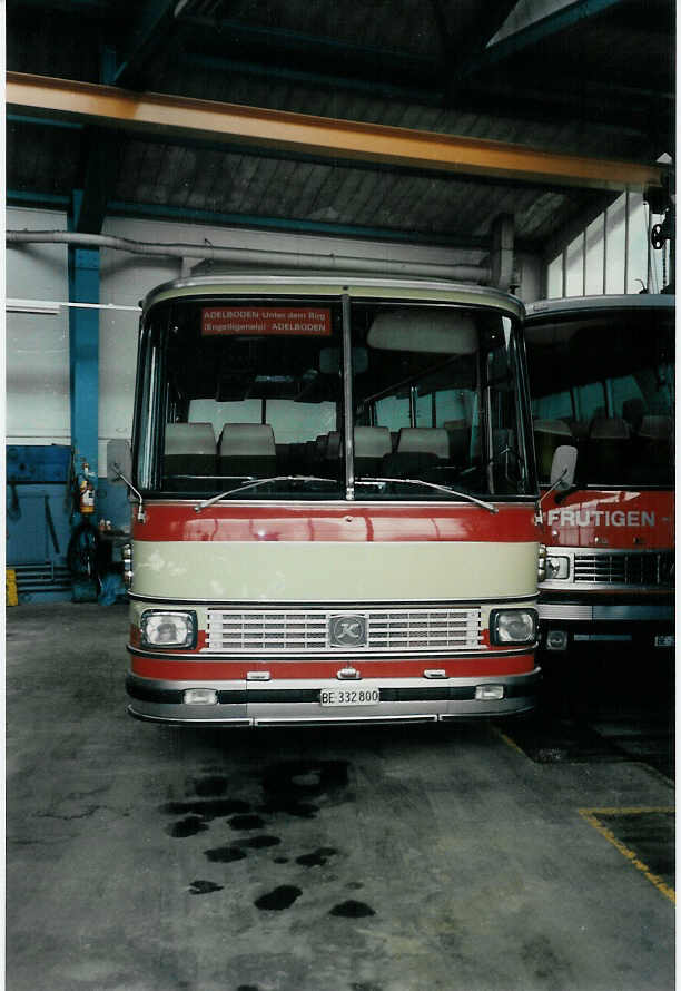 (002'916) - AFA Adelboden - Nr. 17/BE 332'800 - Setra (ex Born, Olten) im April 1988 in Adelboden, Garage