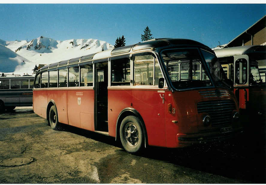 (005'327) - AFA Adelboden - Nr. 3/BE 26'703 - FBW/Gangloff am 25. Februar 1990 in Adelboden, Geilsbrggli