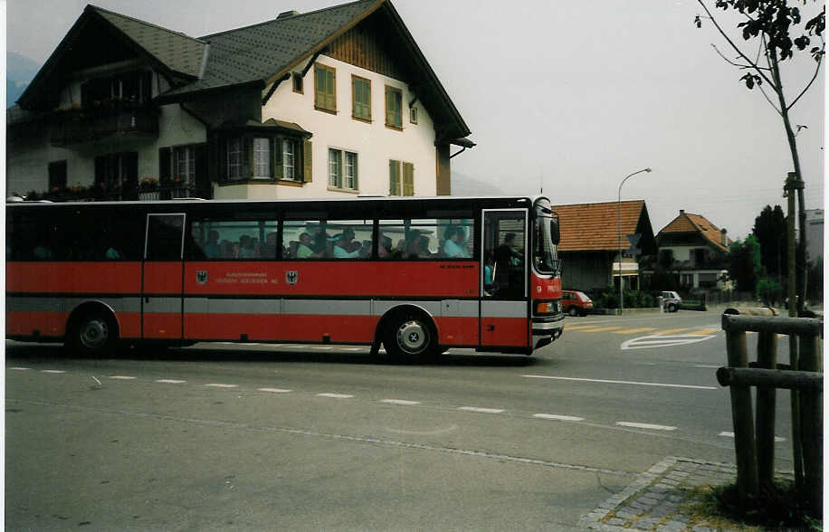 (006'318) - AFA Adelboden - Nr. 9/BE 345'197 - Setra am 25. Juli 1990 in Frutigen, Kanderstegstrasse