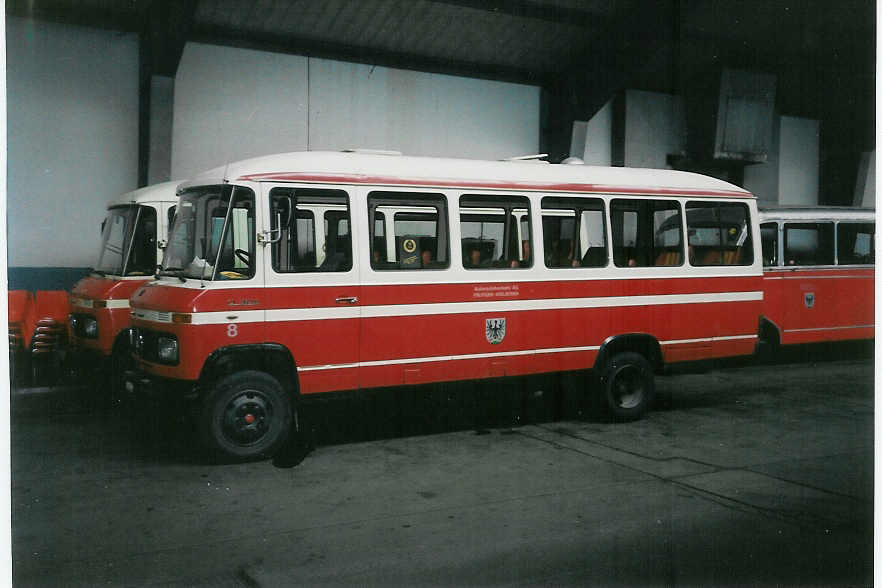 (006'337) - AFA Adelboden - Nr. 8/BE 26'708 - Mercedes (ex CJ Tramelan Nr. 14) am 30. Juli 1990 im Autobahnhof Adelboden