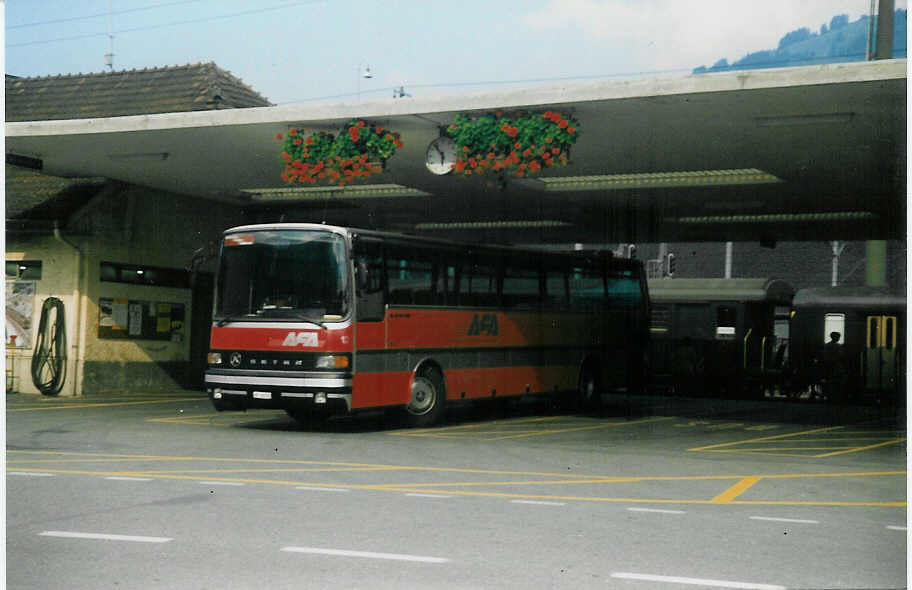 (012'629) - AFA Adelboden - Nr. 12/BE 26'702 - Setra am 25. Juli 1995 beim Bahnhof Frutigen