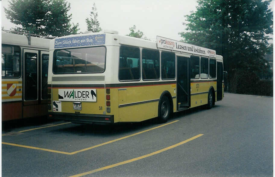 (014'927) - STI Thun - Nr. 58/BE 413'458 - Saurer/R&J am 4. September 1996 bei der Schifflndte Thun