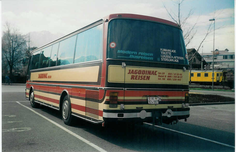 (016'525) - Dinic, Thun - BE 324'887 - Setra (ex Bergmann, Adelboden; ex Trachsel, Adelboden) am 21. Mrz 1997 in Thun, Seestrasse