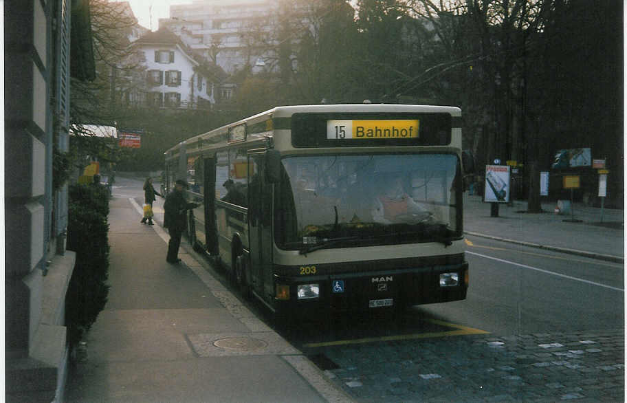 (016'611) - SVB Bern - Nr. 203/BE 500'203 - MAN am 26. Mrz 1997 in Bern, Brengraben