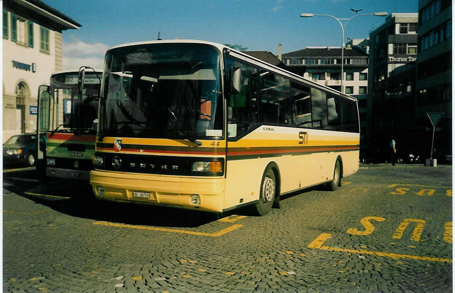 (017'107) - STI Thun - Nr. 44/BE 26'729 - Setra (ex AGS Sigriswil) am 21. Mai 1997 beim Bahnhof Thun