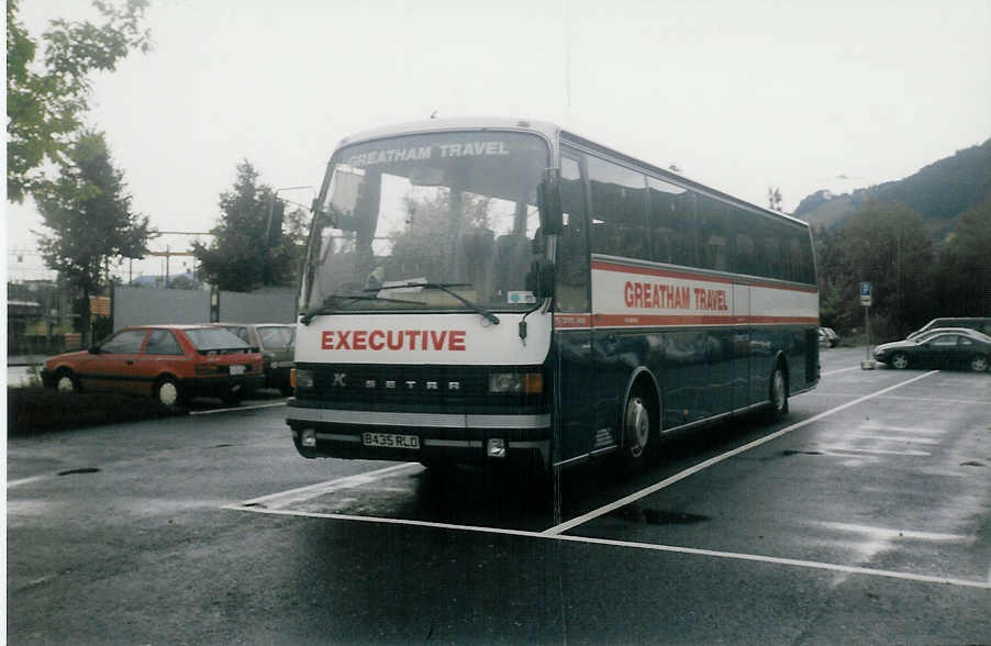 (018'301) - Aus England: Greatham Travel, Greatham - B 435 RLO - Setra am 23. Juli 1997 in Thun, Seestrasse 