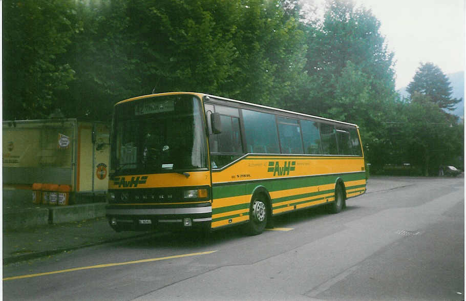 (019'623) - AvH Heimenschwand - Nr. 7/BE 363'613 - Setra am 25. September 1997 in Thun, Aarefeld