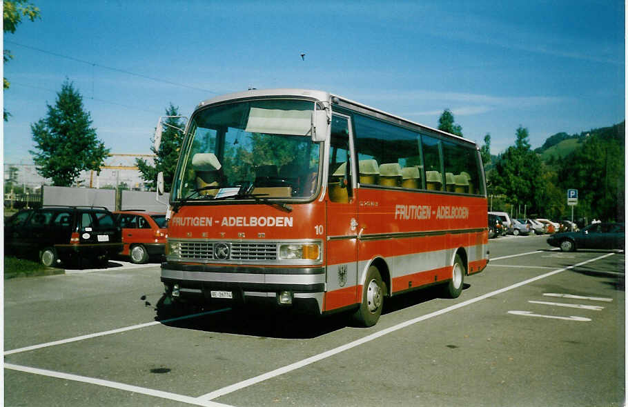 (019'628) - AFA Adelboden - Nr. 10/BE 26'774 - Setra (ex Frhlich, Zrich am 1. Oktober 1997 in Thun, Seestrasse