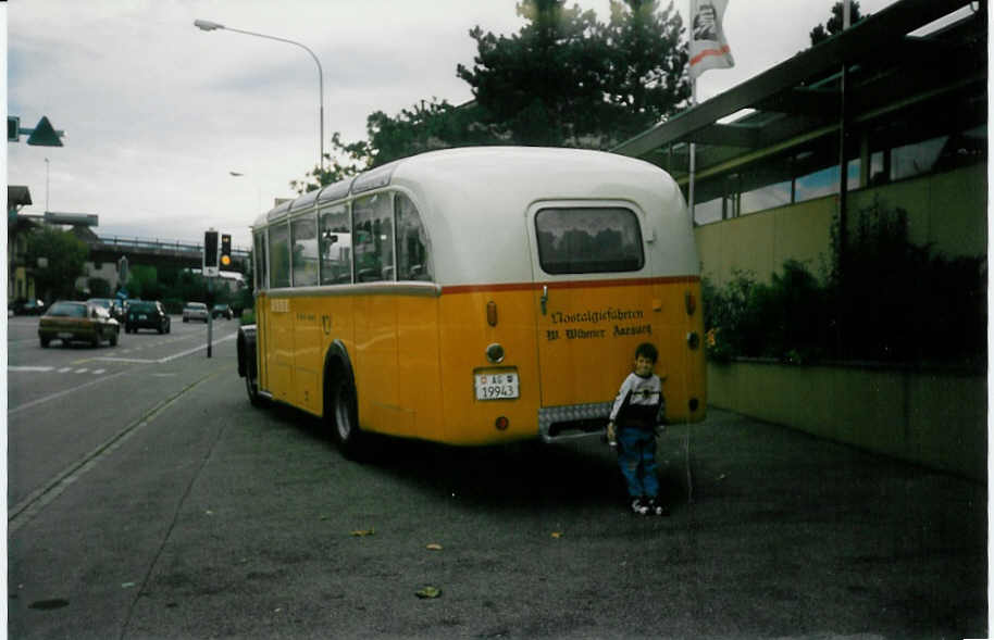 (020'226) - Widmer, Aarburg - AG 19'943 - Berna/R&J (ex Gutjahr, Pfungen; ex AOE Langnau Nr. 19; ex SER Langnau Nr. 19) am 11. Oktober 1997 in Aarburg, Hauptstrasse