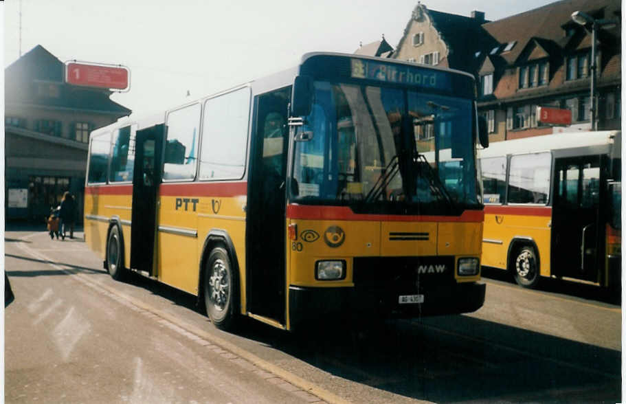 (020'406) - Voegtlin-Meyer, Brugg - Nr. 80/AG 4307 - NAW/Hess am 25. Oktober 1997 beim Bahnhof Brugg