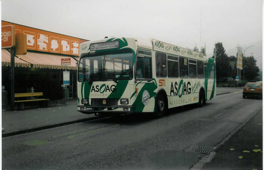 (020'425) - STI Thun - Nr. 27/BE 419'027 - Volvo/R&J (ex SAT Thun Nr. 27) am 27. Oktober 1997 in Thun, Strttligenplatz