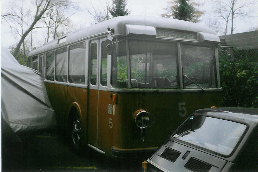 (021'010) - RhV Altsttten - Nr. 5 - FBW/SIG Trolleybus am 30. November 1997 in Luzern, Verkehrshaus