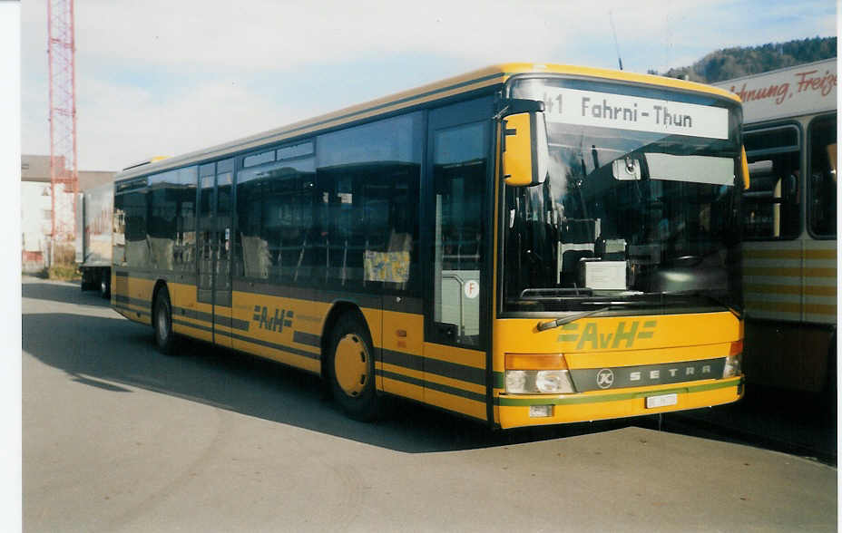 (021'406) - AvH Heimenschwand - Nr. 9/BE 36'720 - Setra am 5. Januar 1998 in Thun, Garage STI