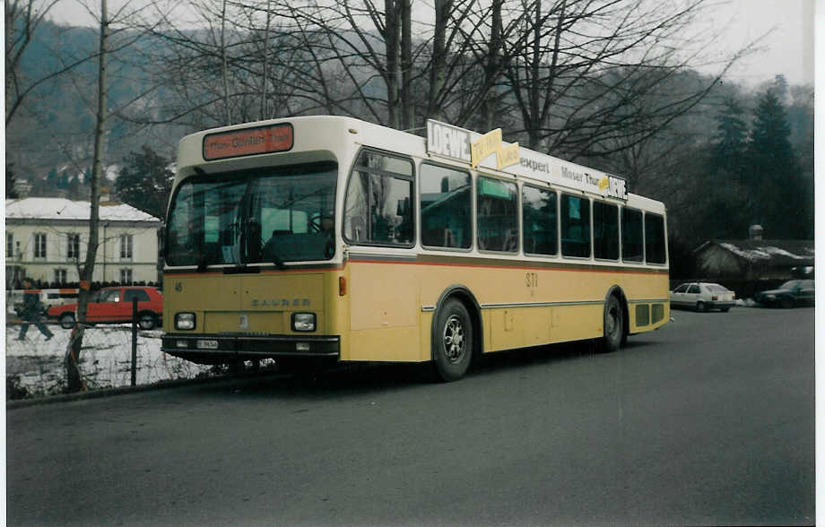 (021'606) - STI Thun - Nr. 46/BE 396'546 - Saurer/R&J am 4. Februar 1998 bei der Schifflndte Thun