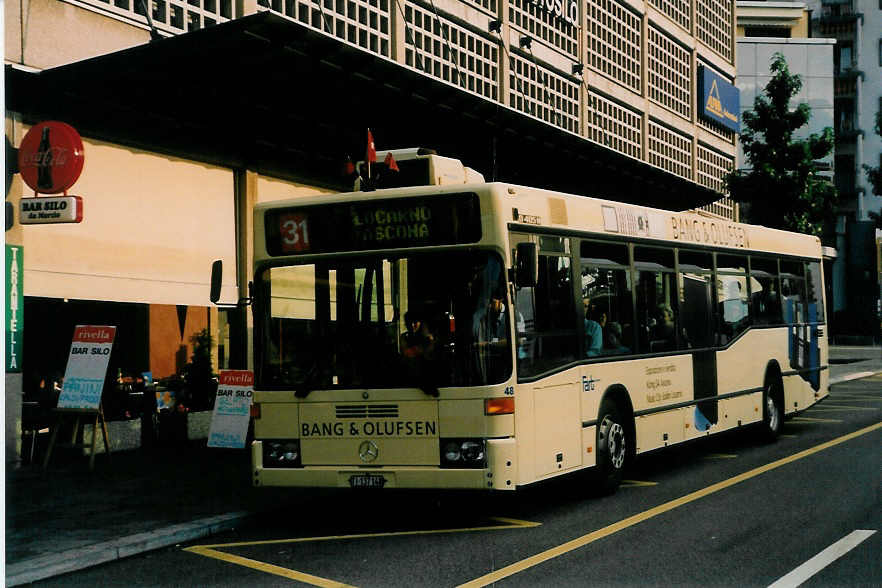 (024'436) - FART Locarno - Nr. 48/TI 137'148 - Mercedes am 14. Juli 1998 beim Bahnhof Locarno