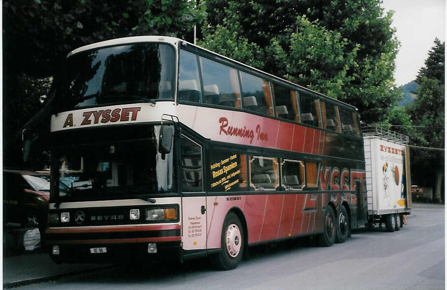 (025'003) - Zysset, Kirchdorf - BE 88 - Setra am 25. Juli 1998 in Thun, Aarefeld