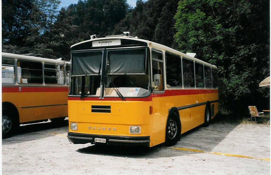 (025'409) - Baumann, Horgenberg - ZH 586'524 - Saurer/Tscher (ex P 24'226) am 15. August 1998 in Heitenried, Sensegraben