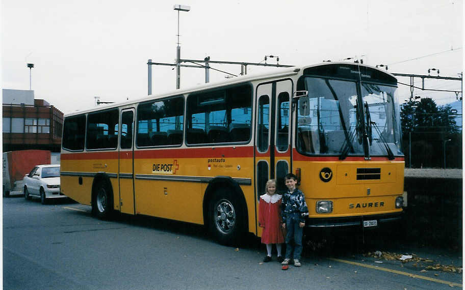 (026'228) - Flury, Balm - SO 20'031 - Saurer/Hess (ex P 24'233) am 27. September 1998 in Thun, Rosenau