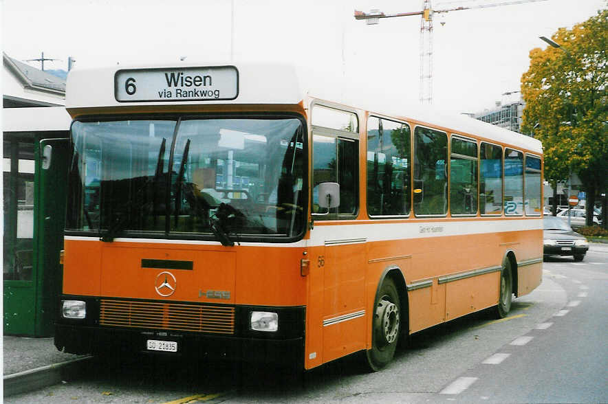 (027'034) - Hof, Hauenstein - Nr. 56/SO 21'835 - Mercedes/Hess am 8. Oktober 1998 beim Bahnhof Olten