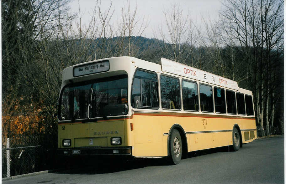 (029'228) - STI Thun - Nr. 58/BE 413'458 - Saurer/R&J am 4. Februar 1999 bei der Schifflndte Thun