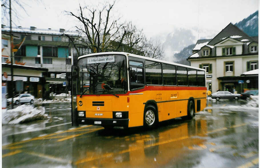 (029'414) - AAGI Interlaken - Nr. 40/BE 402'942 - NAW/R&J (ex Schmocker, Beatenberg Nr. 5) am 21. Februar 1999 beim Bahnhof Interlaken West