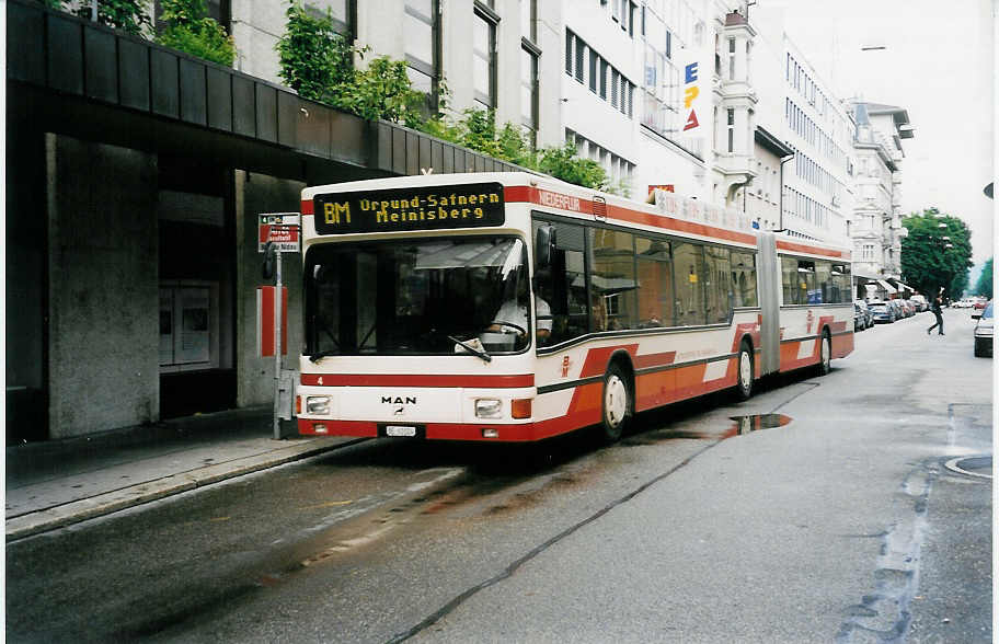 (034'032) - ABM Meinisberg - Nr. 4/BE 61'024 - MAN (ex Nr. 6) am 10. Juli 1999 in Biel, Nidaugasse