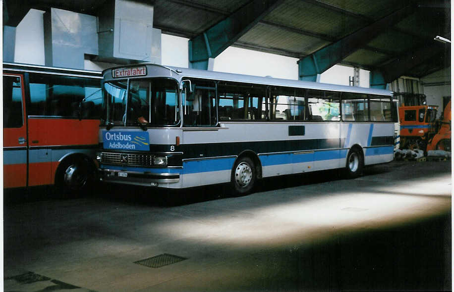 (034'828) - AFA Adelboden - Nr. 8/BE 26'708 - Setra (ex TPYG Yverdon Nr. 2) am 25. Juli 1999 im Autobahnhof Adelboden