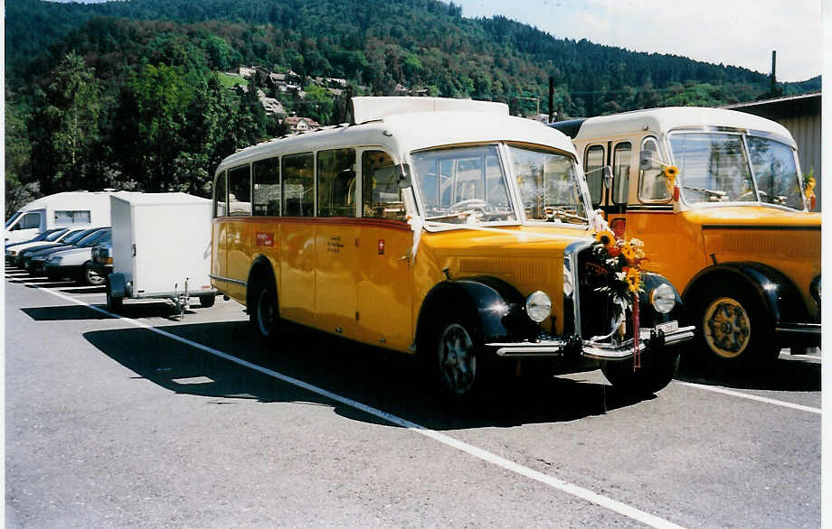 (035'323) - Trachsel, Hasle-Regsau - BE 26'811 - Saurer (ex Solr+Fontana, Ilanz) am 21. August 1999 in Thun, Seestrasse