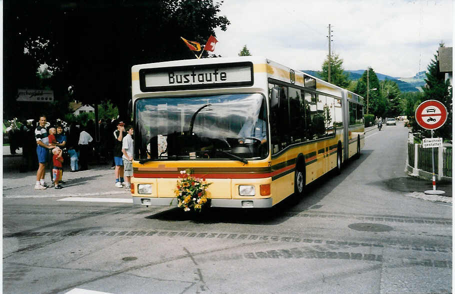 (035'408) - STI Thun - Nr. 73/BE 387'073 - MAN am 21. August 1999 in Thun-Lerchenfeld, Langestrasse