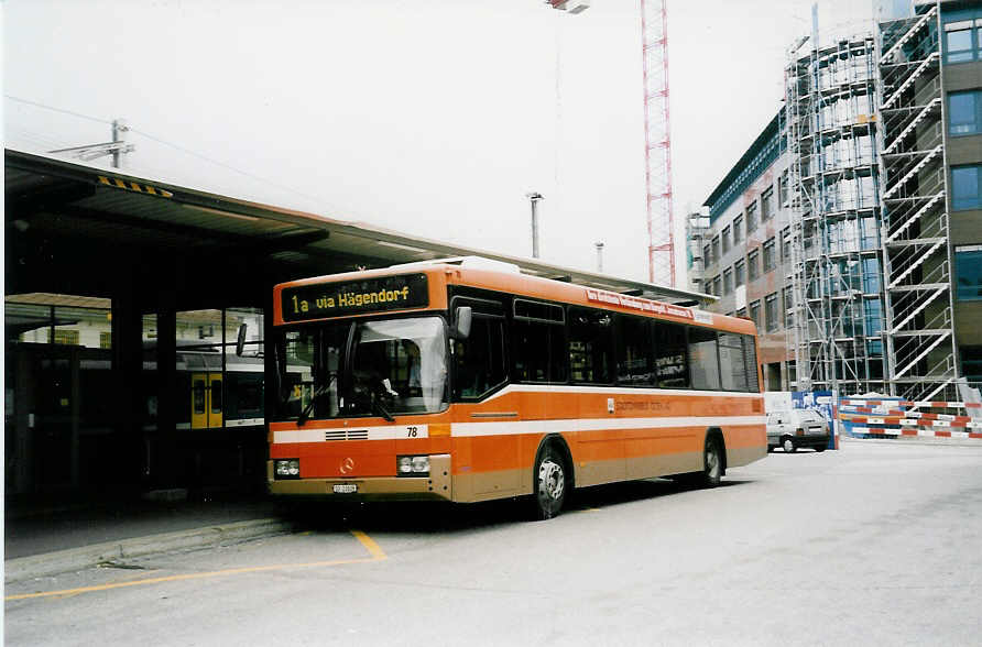 (036'015) - SOO Olten - Nr. 78/SO 21'838 - Mercedes/Hess am 28. August 1999 beim Bahnhof Olten