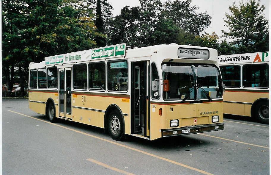 (037'309) - STI Thun - Nr. 49/BE 396'549 - Saurer/R&J am 12. Oktober 1999 bei der Schifflndte Thun