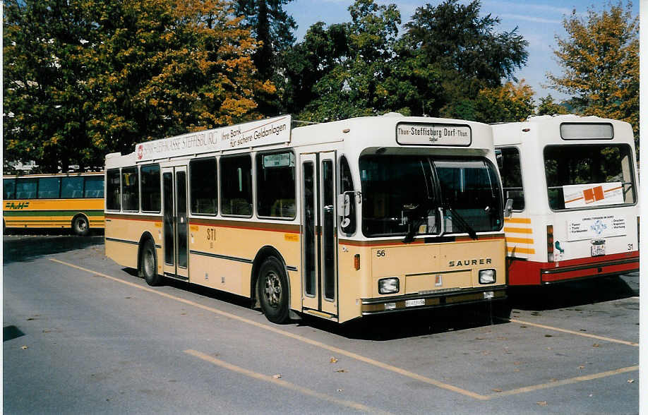 (037'408) - STI Thun - Nr. 56/BE 413'456 - Saurer/R&J am 20. Oktober 1999 bei der Schifflndte Thun