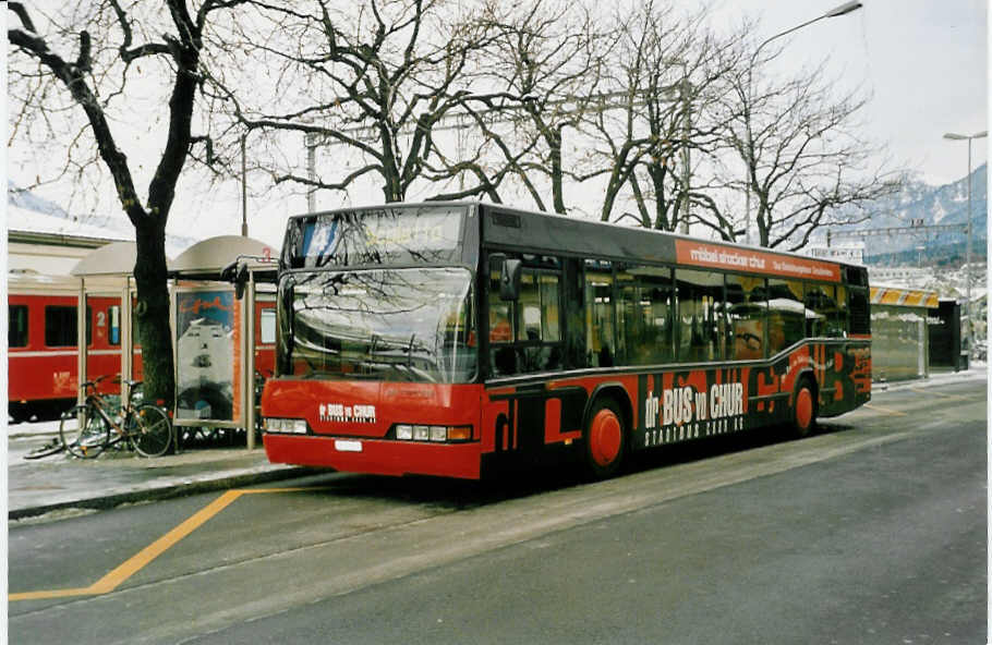 (038'435) - SBC Chur - Nr. 14/GR 97'514 - Neoplan am 1. Januar 2000 beim Bahnhof Chur