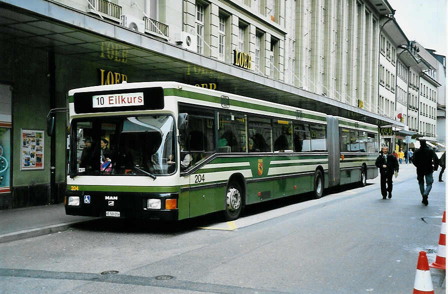 (039'609) - SVB Bern - Nr. 204/BE 500'204 - MAn am 14. Mrz 2000 beim Bahnhof Bern