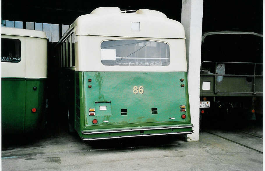 (039'721) - SVB Bern (TVB) - Nr. 86 - Saurer/FFA am 14. Mrz 2000 in Bern, Burgernziel