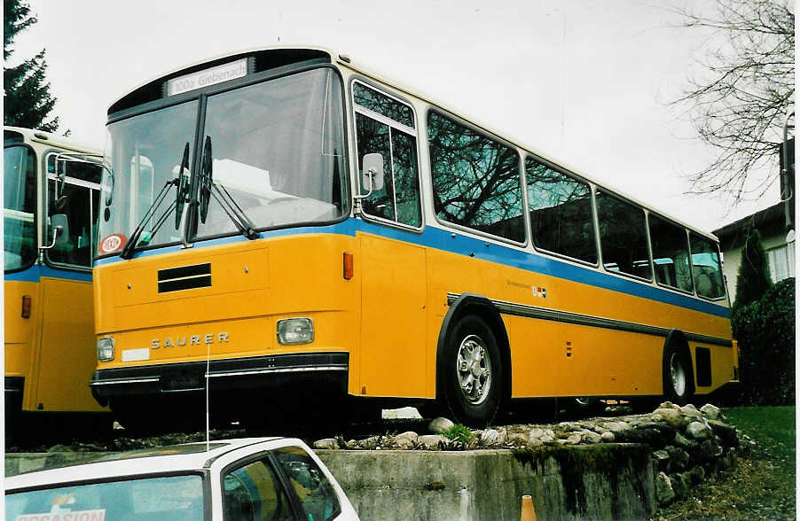 (039'904) - PTT-Regie - P 25'819 - Saurer/Tscher am 18. Mrz 2000 in Btzberg, Heiniger