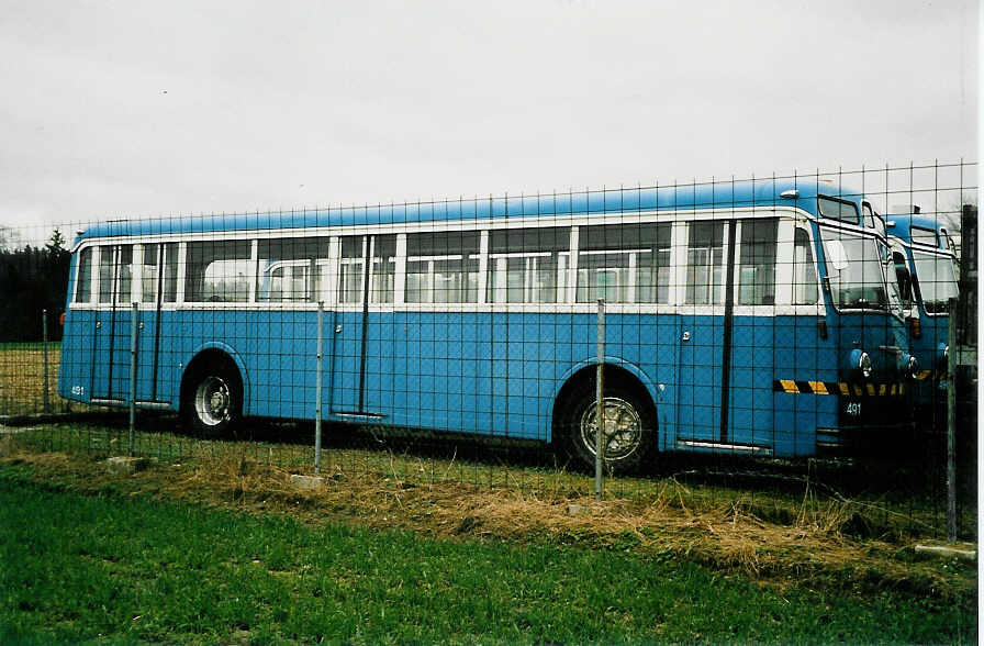 (039'912) - VBZ Zrich - Nr. 491 - FBW/Tscher (ex Nr. 336) am 18. Mrz 2000 in Herzogenbuchsee, Heiniger