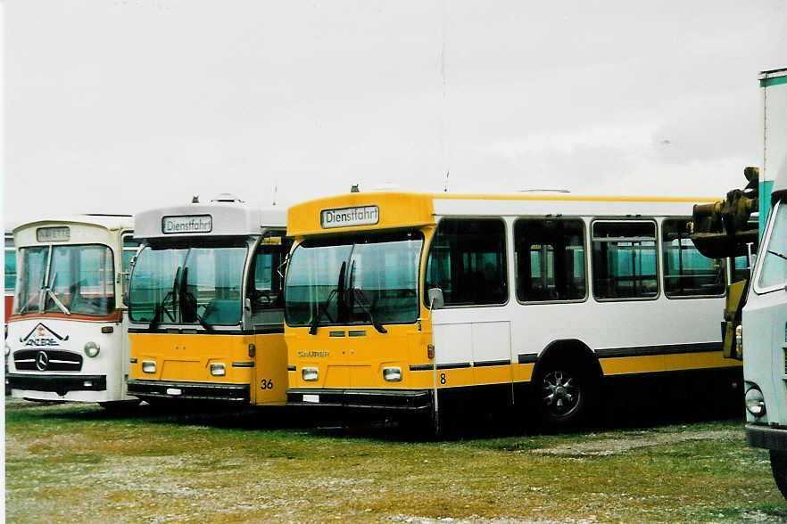 (039'917) - VBSH Schaffhausen - Nr. 8 - Saurer/Hess am 18. Mrz 2000 in Herzogenbuchsee, Heiniger (Teilaufnahme)