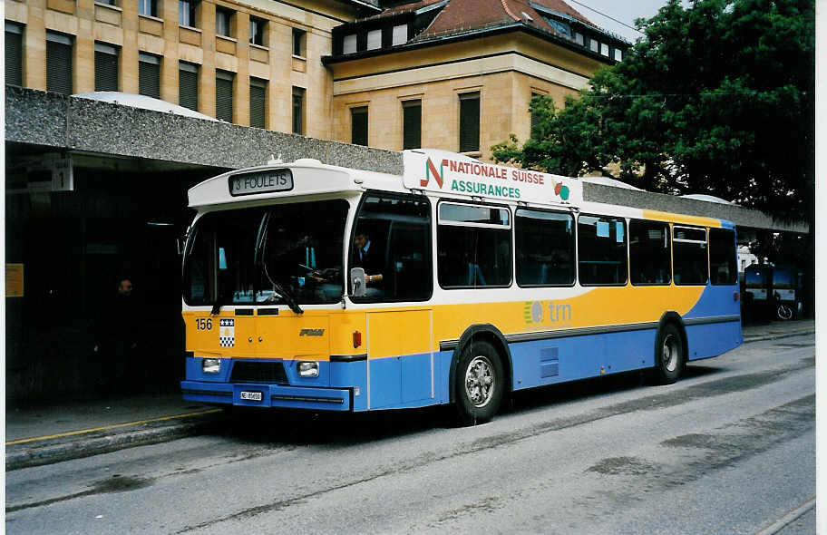 (041'805) - TC La Chaux-de-Fonds - Nr. 156/NE 85'650 - FBW/Hess am 12. Juli 2000 beim Bahnhof La Chaux-de-Fonds