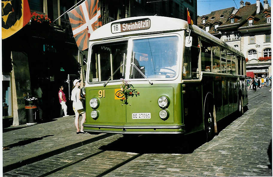 (042'512) - SVB Bern - Nr. 91/BE 27'091 - Saurer/R&J am 12. August 2000 in Bern, Brenplatz