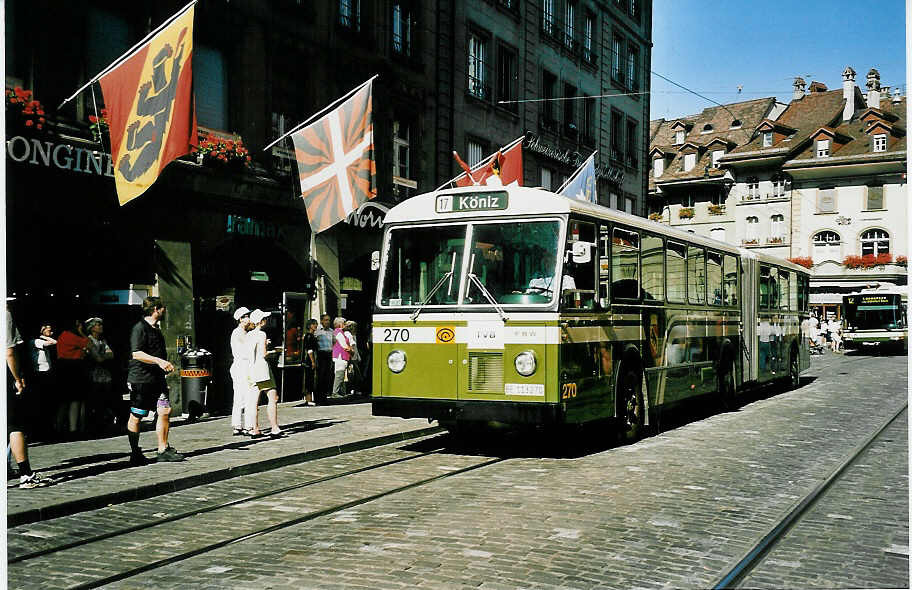 (042'520) - SVB Bern (TVB) - Nr. 270/BE 113'270 - FBW/SWS-Gangloff am 12. August 2000 in Bern, Brenplatz