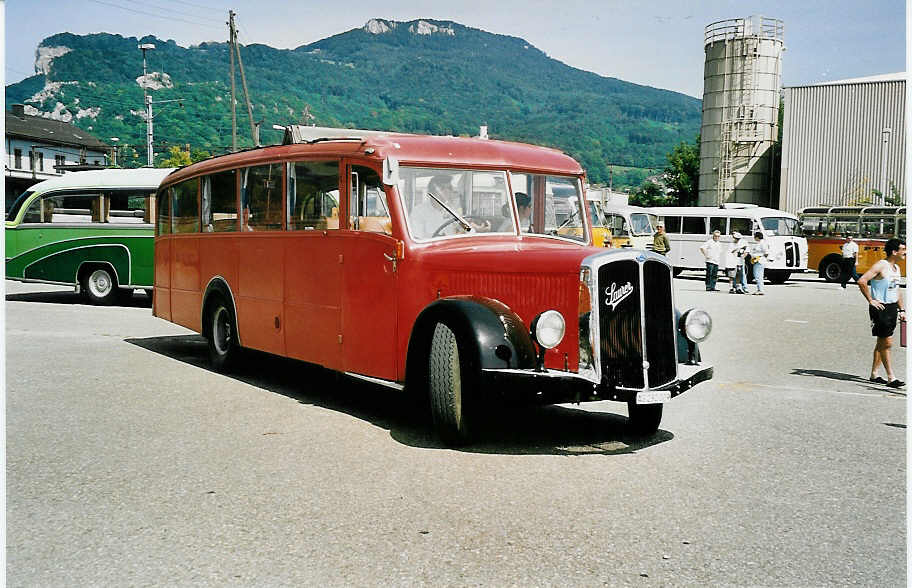 (042'922) - Pfaditeam Aargau, Baden - AG 232'009 - Saurer/Saurer (ex Kontiki, Neuenhof; ex Hugentobler, Wettingen; ex Baumann, Baden Nr. 5; ex P 1999) am 26. August 2000 in Oensingen, Saurertreffen