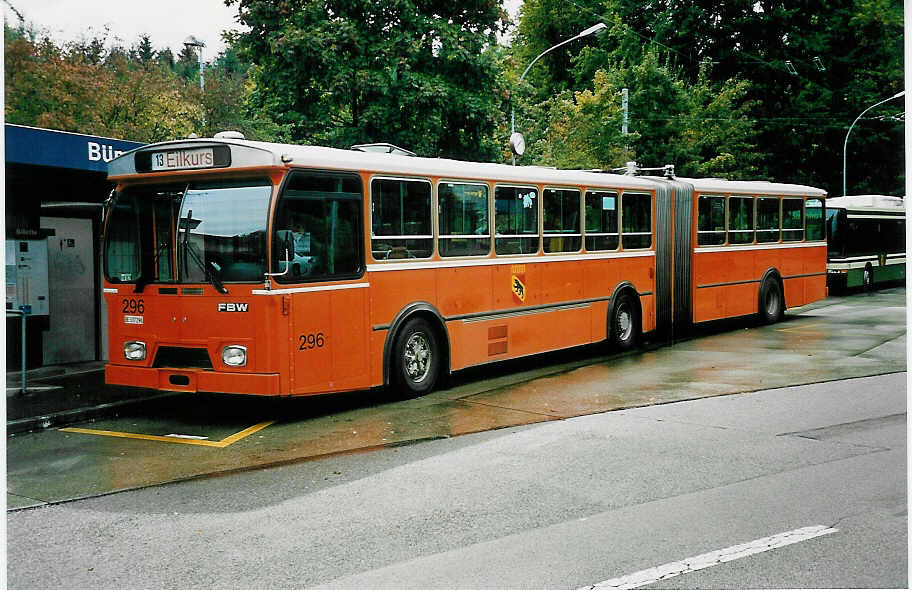 (043'403) - SVB Bern - Nr. 296/BE 337'296 - FBW/Hess (ex TPG Genve Nr. 119) am 2. Oktober 2000 in Bern, Bmpliz