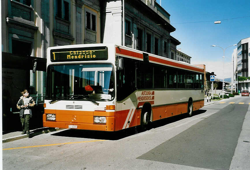 (046'207) - AMSA Chiasso - Nr. 6/TI 40'266 - Mercedes (ex Vorfhrfahrzeug) am 24. April 2001 beim Bahnhof Chiasso