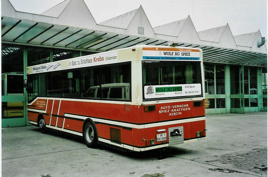 (046'614) - ASKA Aeschi - Nr. 5/BE 503'083 - MAN/Gppel-FHS am 15. Mai 2001 in Thun, Garage STI