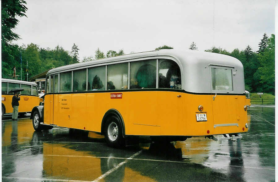 (047'032) - Stutz, Oberlunkhofen - AG 13'756 - Saurer/Tscher (ex Nr. 1; ex Dubs, Stallikon) am 10. Juni 2001 in Ballenberg, West