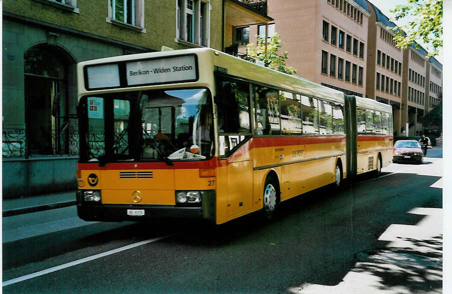 (048'220) - Steffen, Remetschwil - Nr. 27/AG 6315 - Mercedes am 17. Juli 2001 in Baden, Postautostation