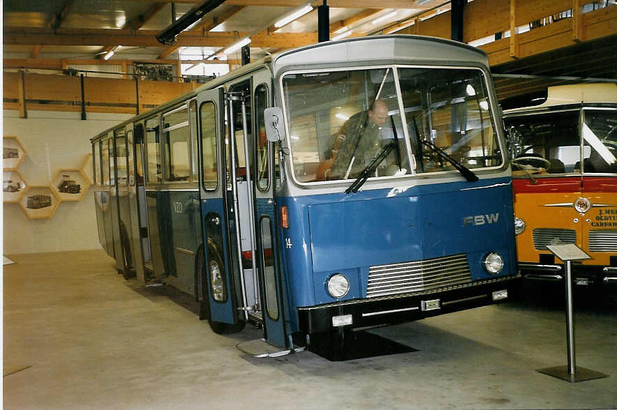 (050'012) - VZO Grningen - Nr. 14 - FBW/Tscher am 6. Oktober 2001 in Wetzikon, FBW-Museum